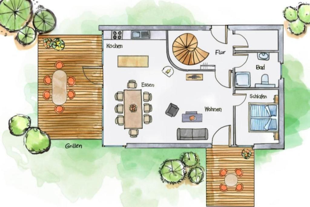 W7 - Sehr Schoenes Ferienhaus Mit Toller Lage Und Super Aussicht In Roebel An Der Mueritz Röbel Exterior foto